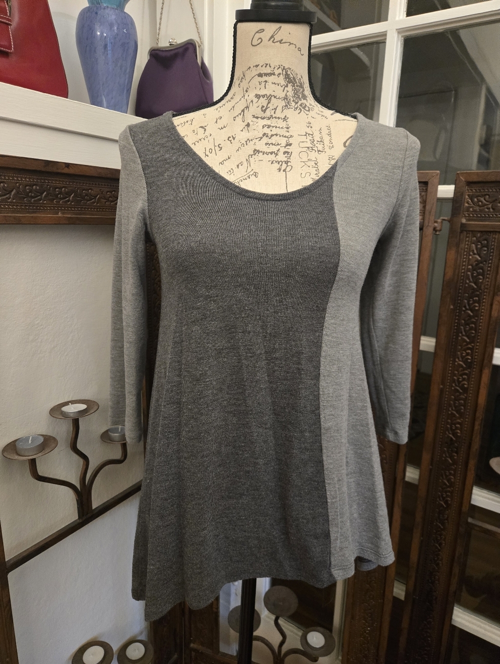 Derek Heart Tunic Top, Sz S